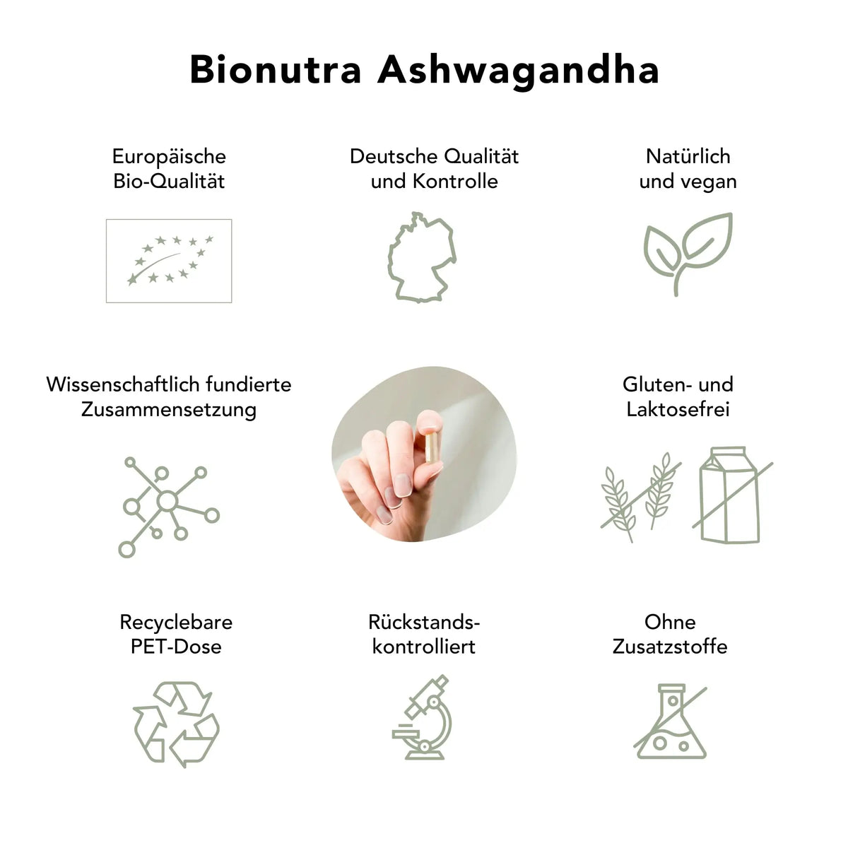 Ashwagandha_Kapseln: bio, vegan, rueckstandskontroliert, ohne Zusatzstoffe, Gluten und Laktosefrei
