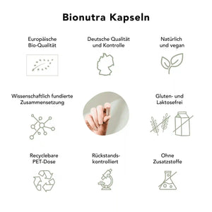 Bionutra Kapseln – Bio, vegan, ohne Zusatzstoffe, rückstandskontrolliert