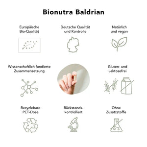 Baldrian Kapseln: bio, vegan, rueckstandskontroliert, ohne Zusatzstoffe, Gluten und Laktosefrei