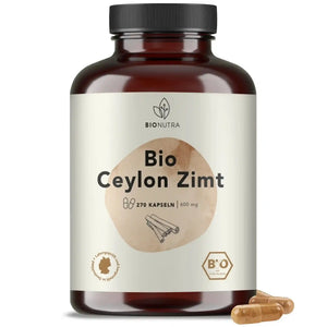 Ceylon Zimt Kapseln –hochdosiert, 270 Stück in brauner PET-Dose, 600 mg pro Kapsel