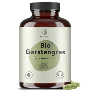 Bio Gerstengras Kapseln – 270 Stück in PET-Dose, vegane HPMC-Kapseln