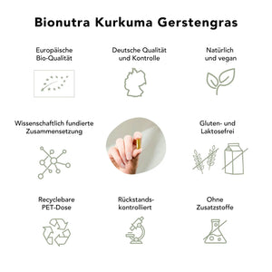 Bio_Kurkuma Gerstengras_Kapseln_bio_vegan_rueckstandskontroliert_ohne_Zusatzstoffe_Gluten_und_Laktosefrei