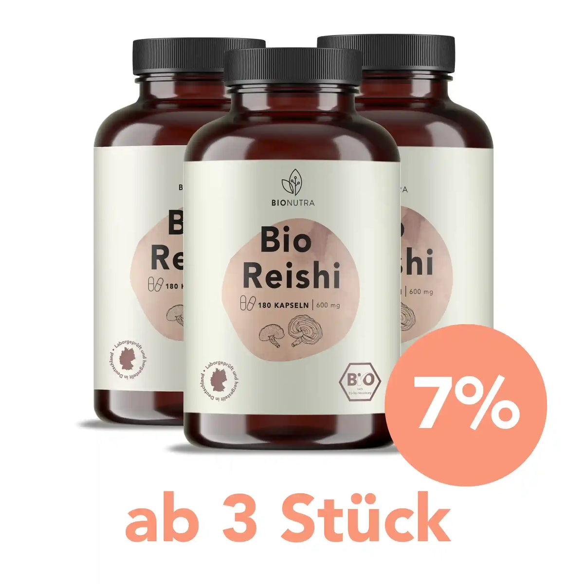 Vorratspackungen: 3er-Set Bio reishi Kapseln à 180 Stück