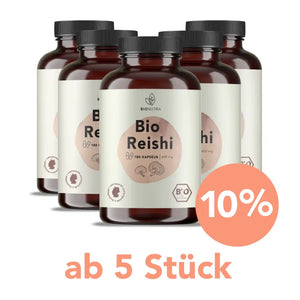 Vorratspackungen: 5er-Set Bio reishi Kapseln à 180 Stück