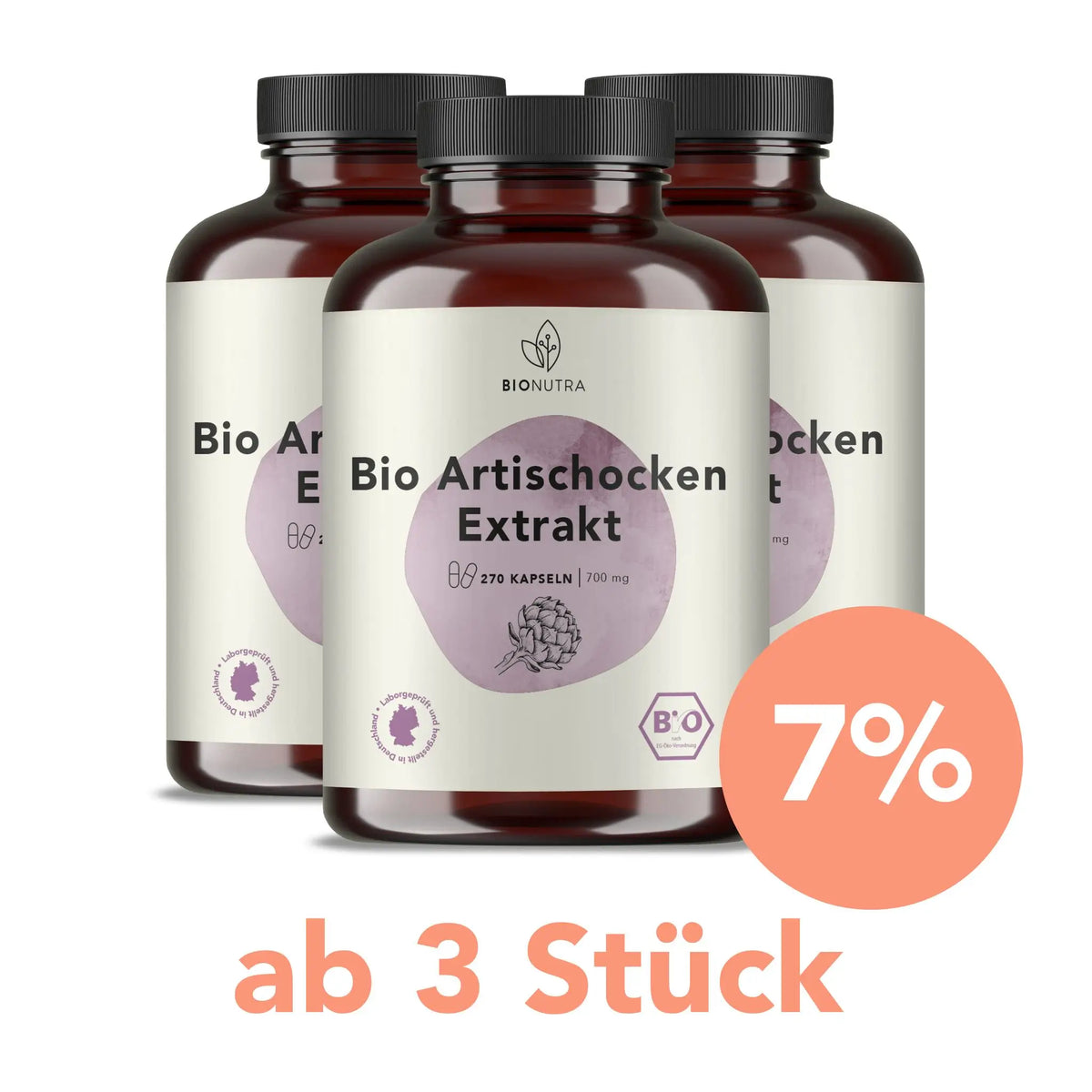 Vorratspackungen: 3er-Set Bio Artischocken Extrakt Kapseln à 270 Stück