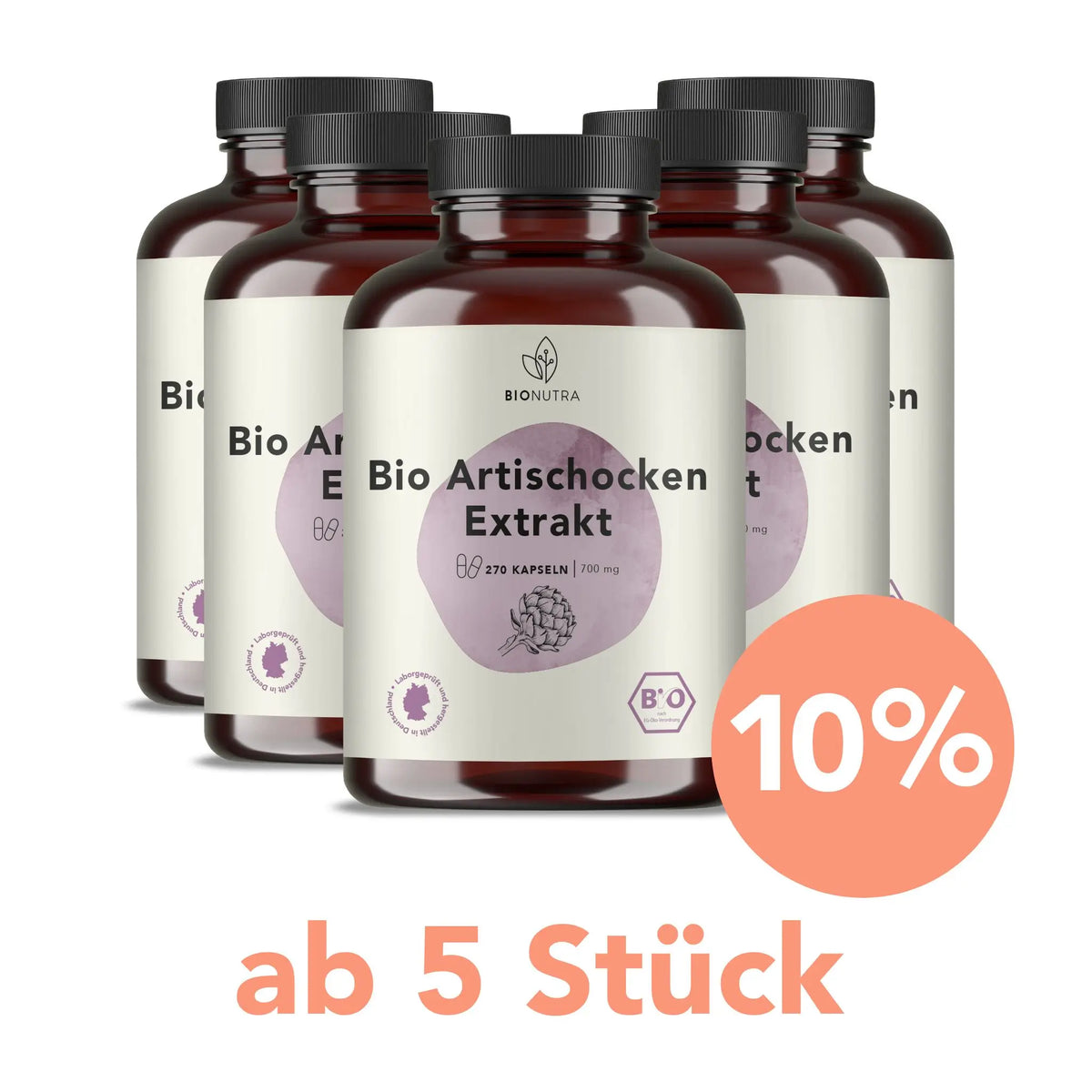Vorratspackungen: 5er-Set Bio Artischocken Extrakt Kapseln à 270 Stück